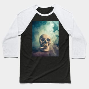 Smoking skull Baseball T-Shirt